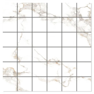 Mosaikkflis <strong>Luar</strong>  Hvit Polert 30x30 (5x5) cm